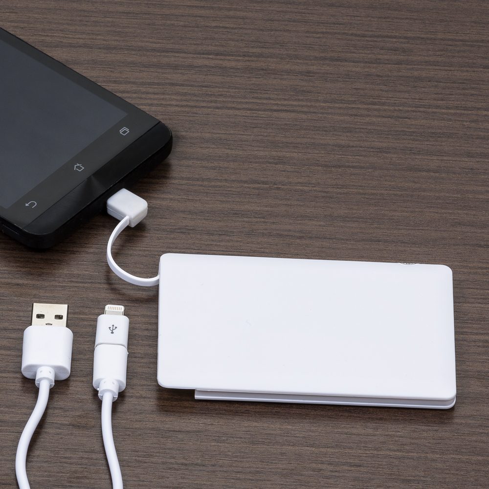 Power Bank Plástico Formato Cartão com indicador Led-12984